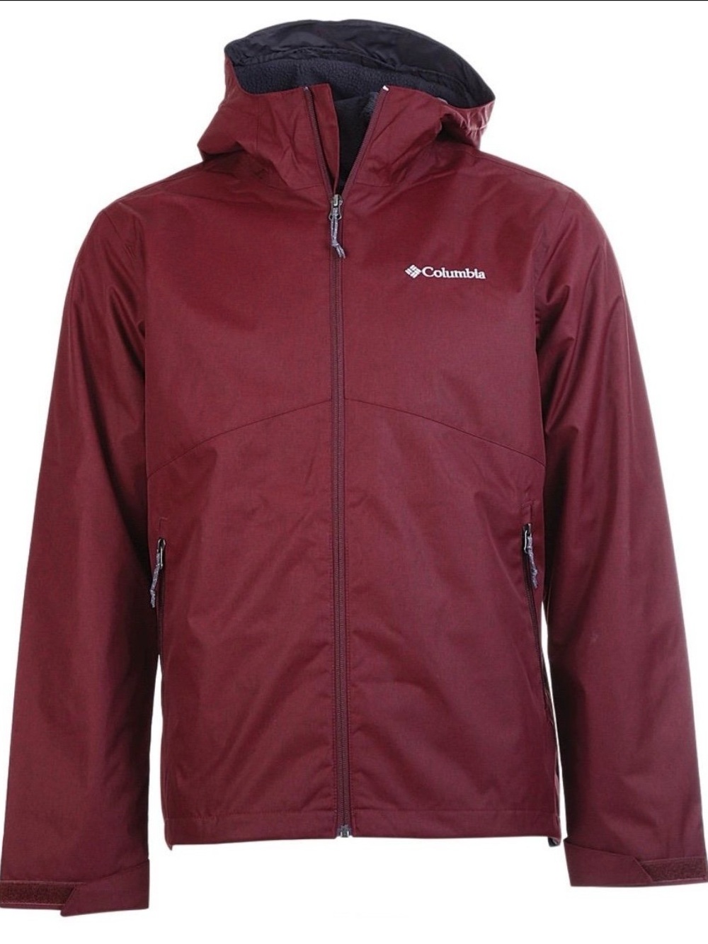 Columbia men's RAINIE falls maroon hooded lined waterproof coat jacket medium